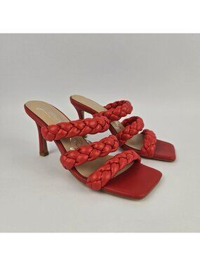 LONDON RAG HIGH BAE POINTED HEEL BRAIDED SANDALS  WOMEN SIZE 7